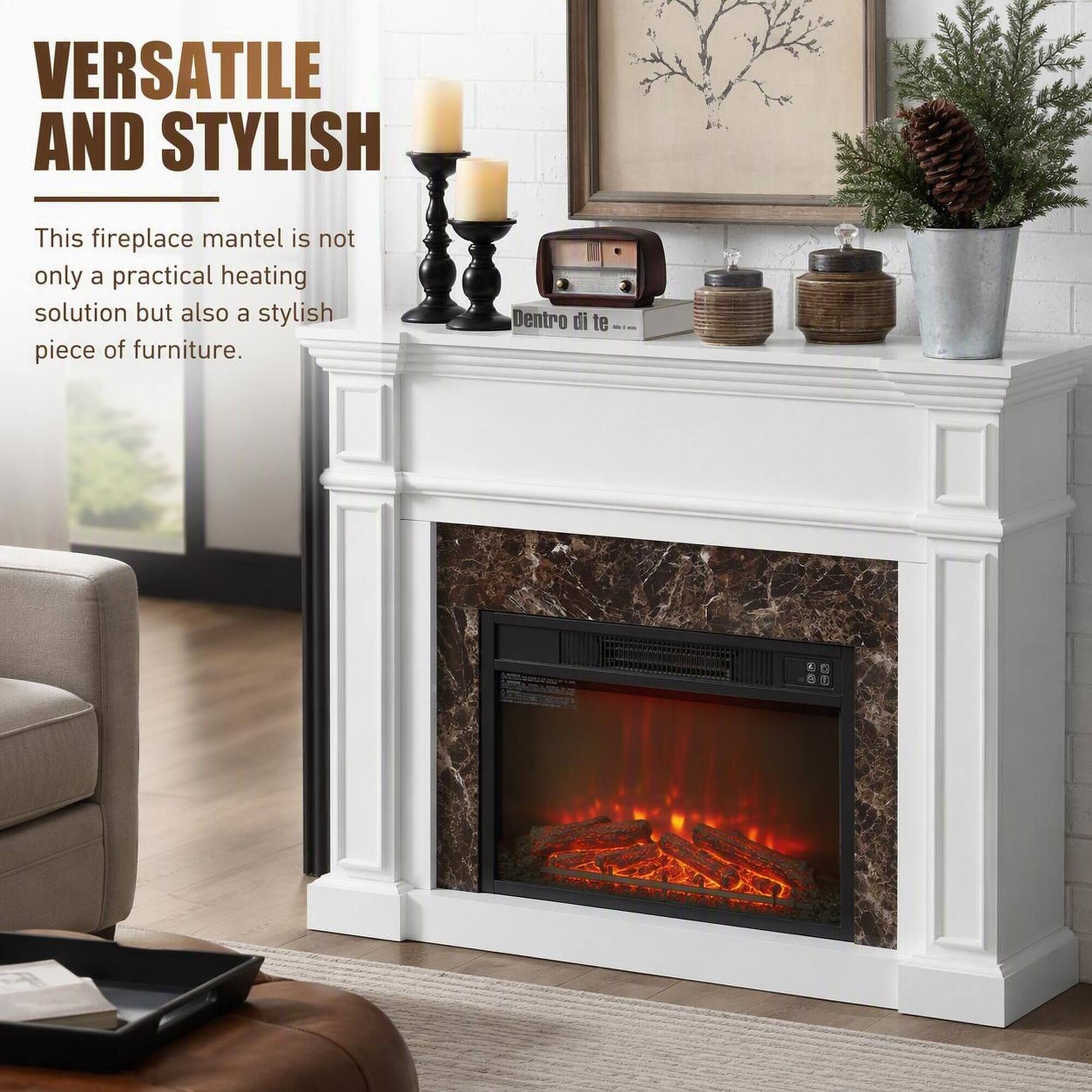 VERSATILE AND STYLISH

This fireplace mantel is not only a practical heating solution but also a stylish piece of furniture.