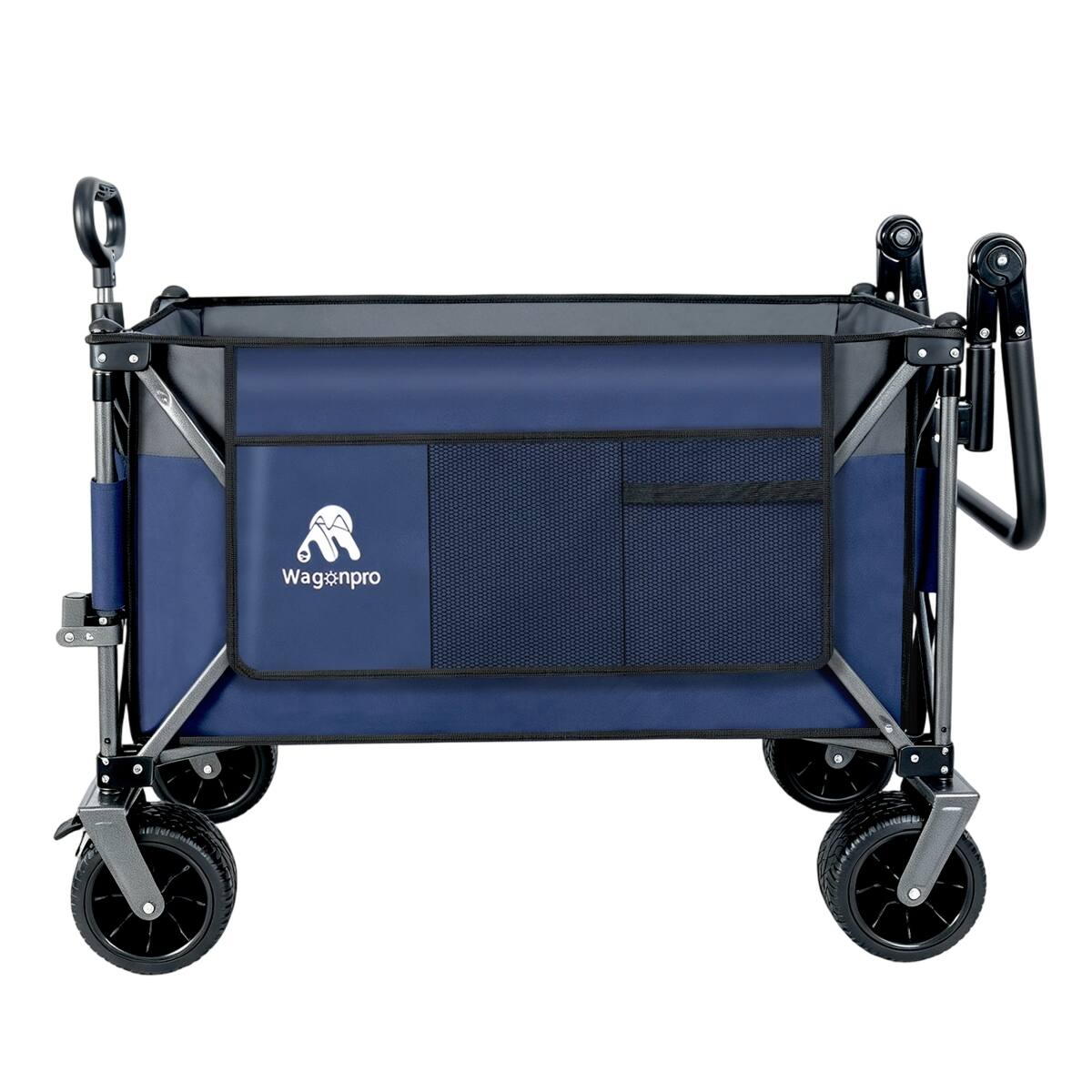 Alt View 9. Loheer - Loheer Folding Garden Wagon Cart with Adjustable Push Pull Handle, Heavy Duty Steel Frame and All Terrain Wheels.