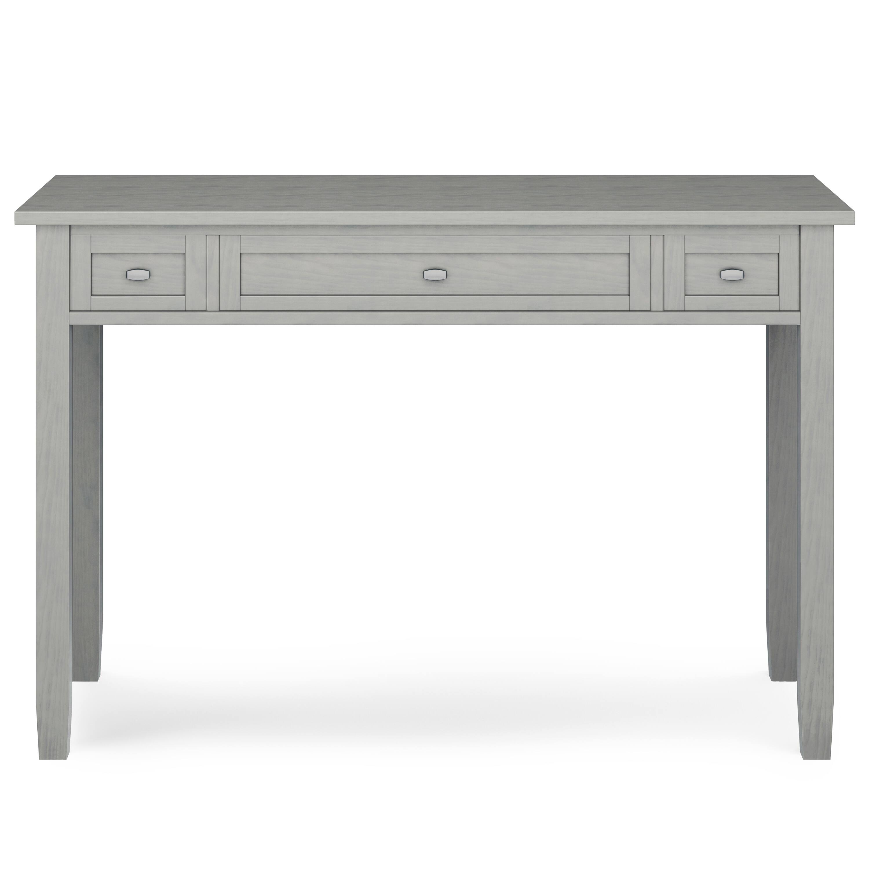 Left. Simpli Home - Warm Shaker 48 inch Wide Solid Wood Desk in Fog Grey - Fog Grey.