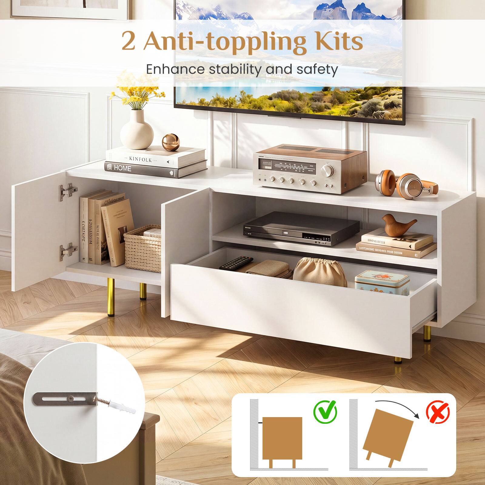 2 Anti-toppling Kits  
Enhance stability and safety