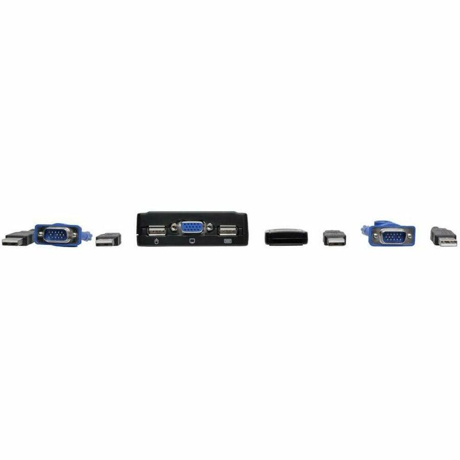 Alt View 7. Tripp Lite - 2-Port USB/VGA Cable KVM Switch with Cables and USB Peripheral Sharing - Black.