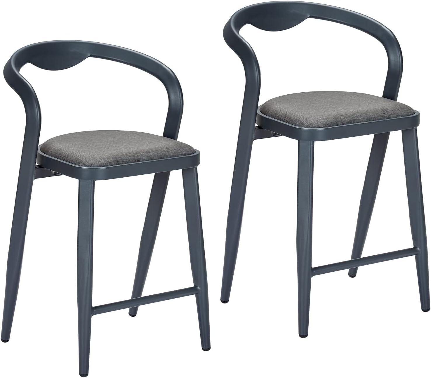 Front. GARVEE - Counter Height Bar Stools Set of 2, Stylish Modern High Bar Stools, Comfortable Indoor and Outdoor Bar Chairs - Grey.