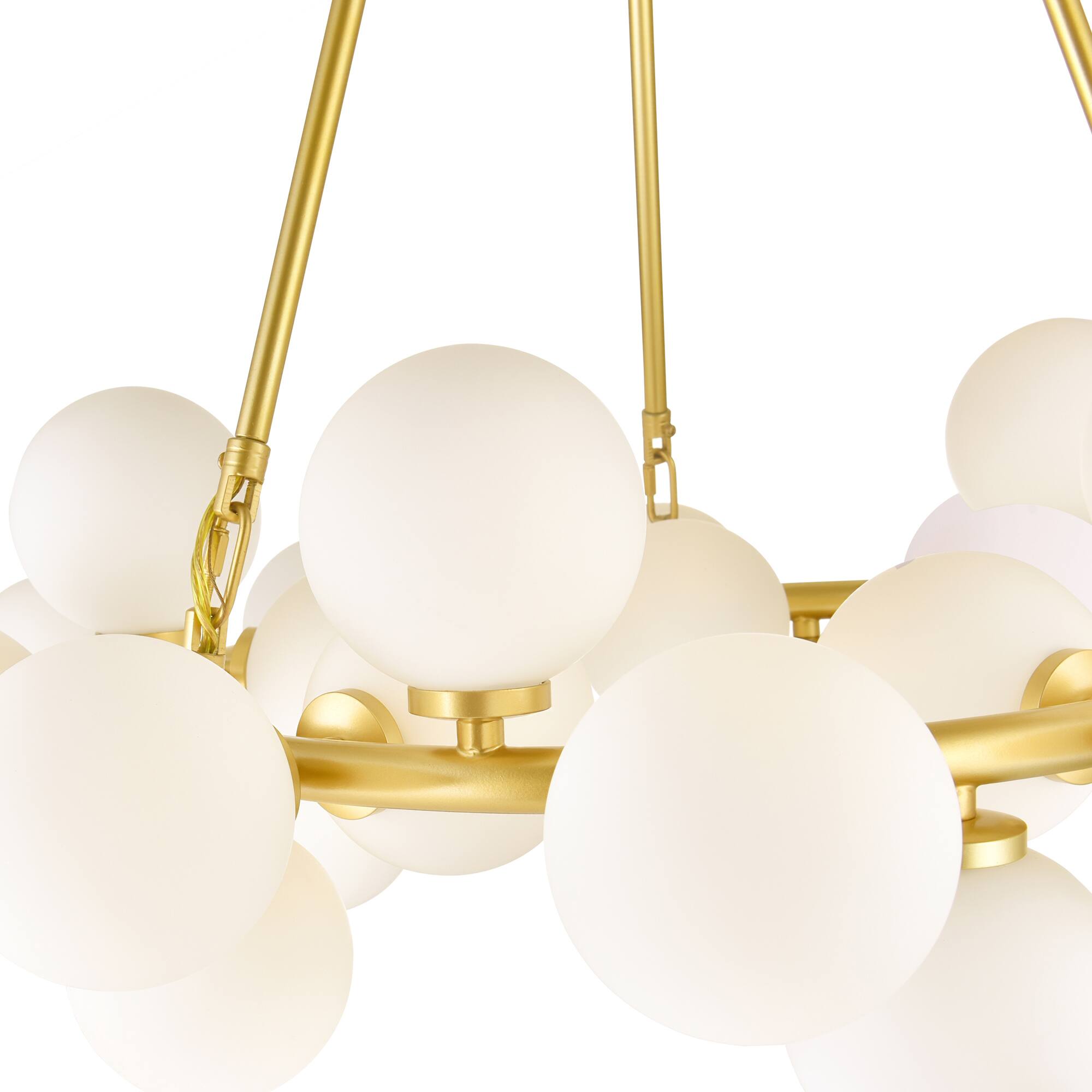 Left. CWI Lighting - Arya 70 Light Chandelier With Satin Gold Finish - Satin Gold.