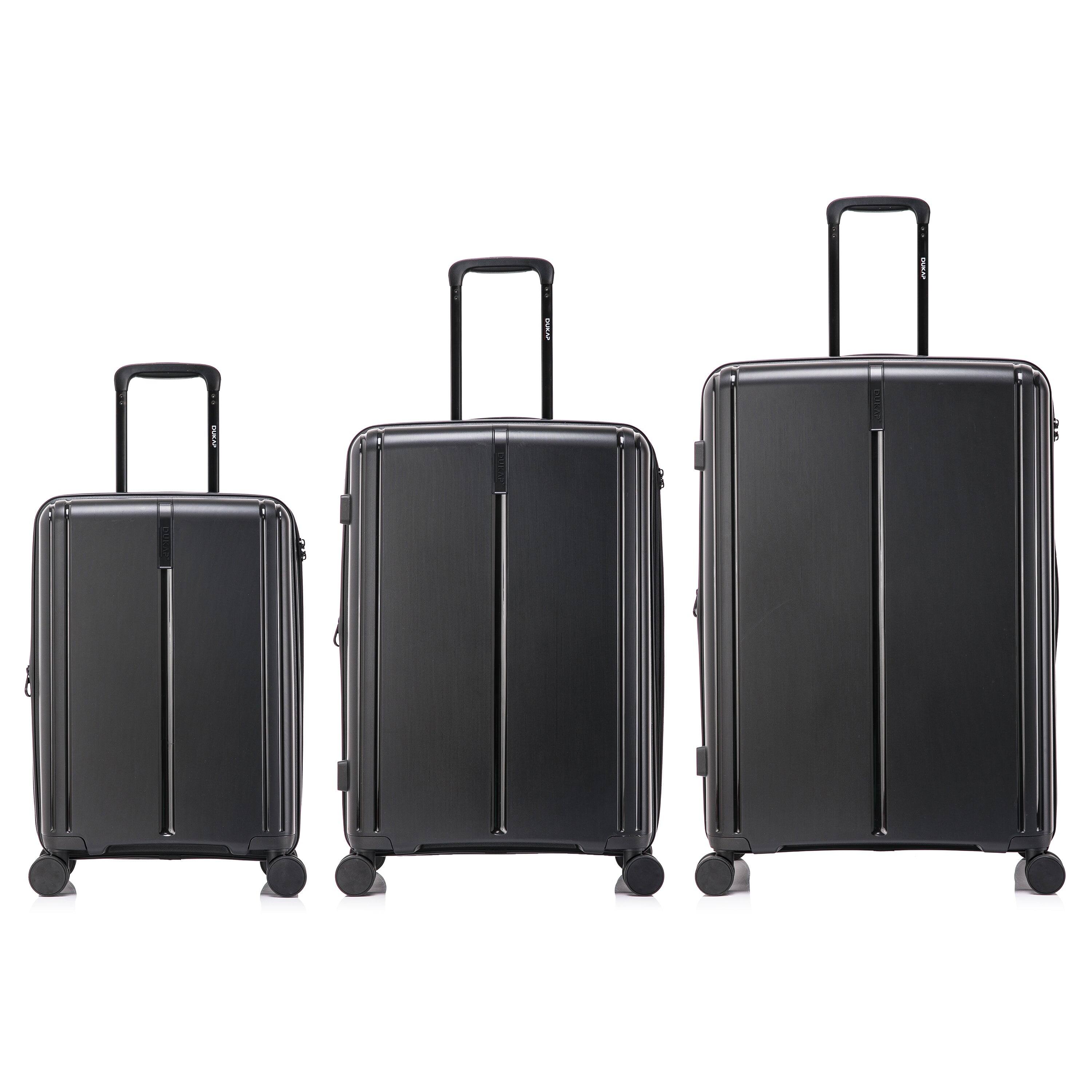 Alt View 1. DUKAP - Airley Lightweight Hardside Spinner 3 Piece Luggage Set  20"/24"/28" - BLACK.