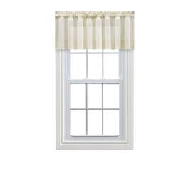 Ellis Curtain - Shadow Stripe 1.5" Rod Pocket Tailored Valance for Windows 82" x 12" - Natural