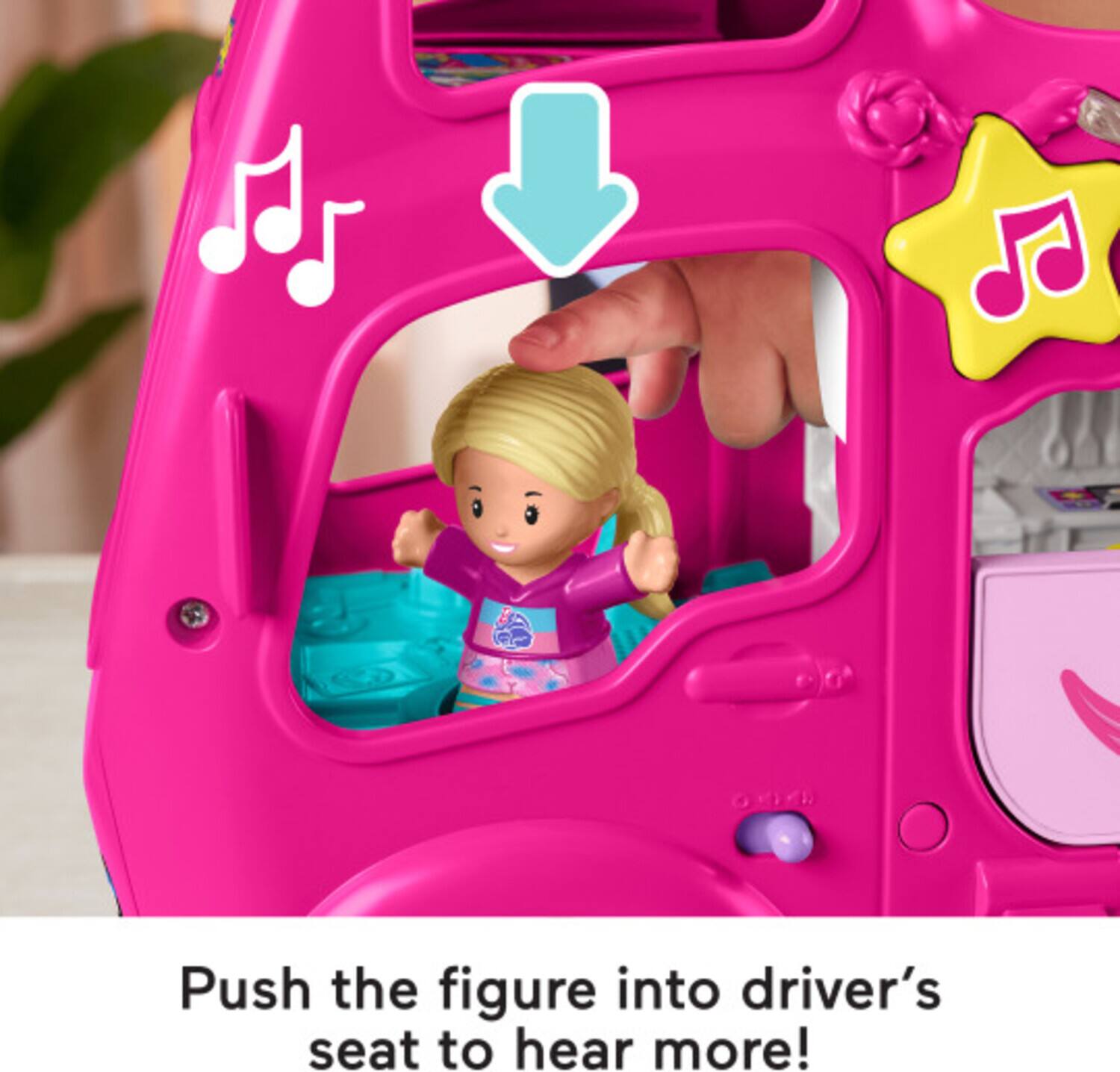 Push the figure into driver's seat to hear more!