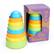 Stacker is a green toy pyramid made in the USA. It is made from PVC and is suitable for children aged 6 months and above. The toy is designed to be safe and durable for young children to play with.