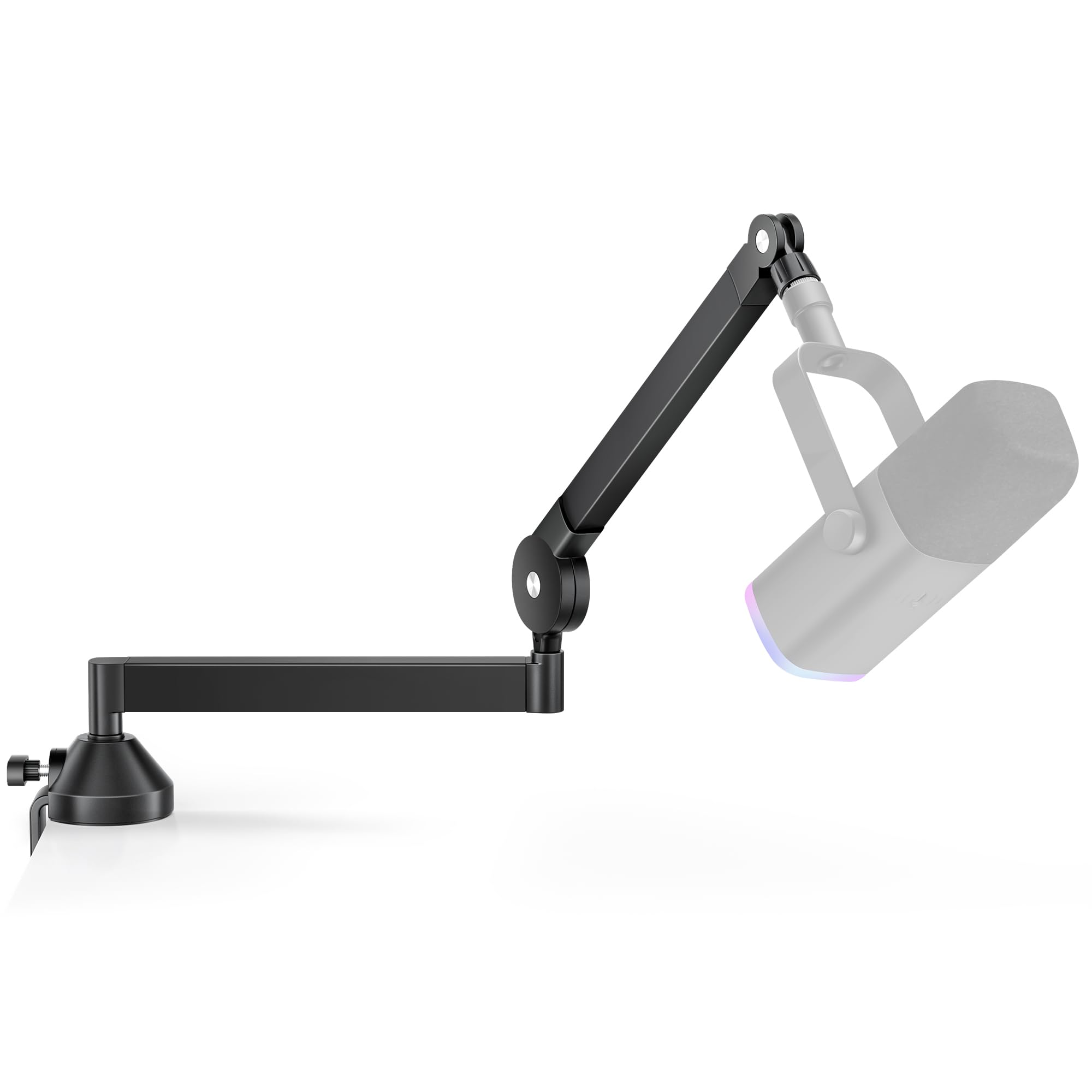 Alt View 5. Fabibe - Low Profile Mic Arm 360° Rotatable Microphone Boom Stand For Fifine Am8 K669b Blue Quadcast Solocast At2020 With... - White Low-profile.