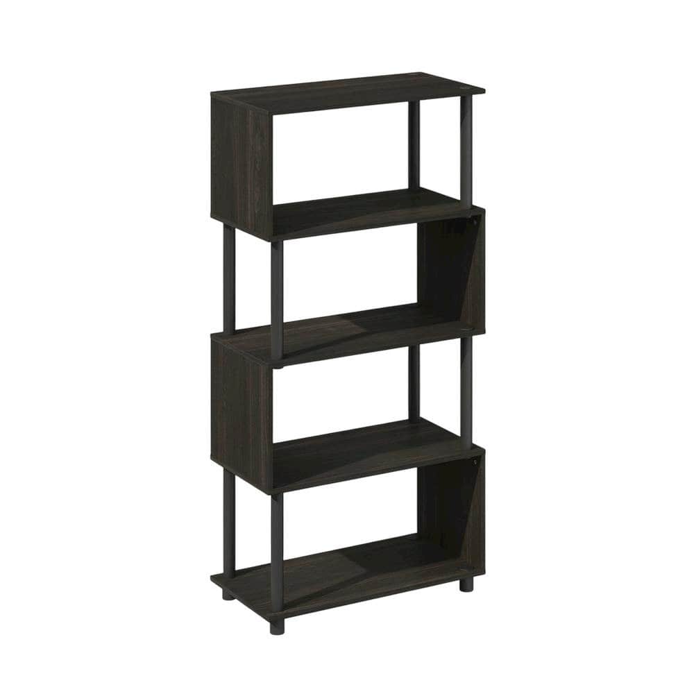 FurniFact - Wooden Bookcase with Open Shelving for Storage and Display - Espresso