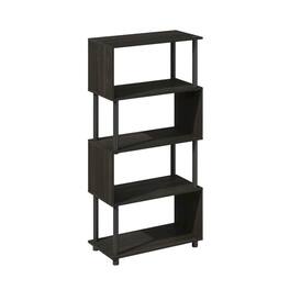 FurniFact - Wooden Bookcase with Open Shelving for Storage and Display - Espresso
