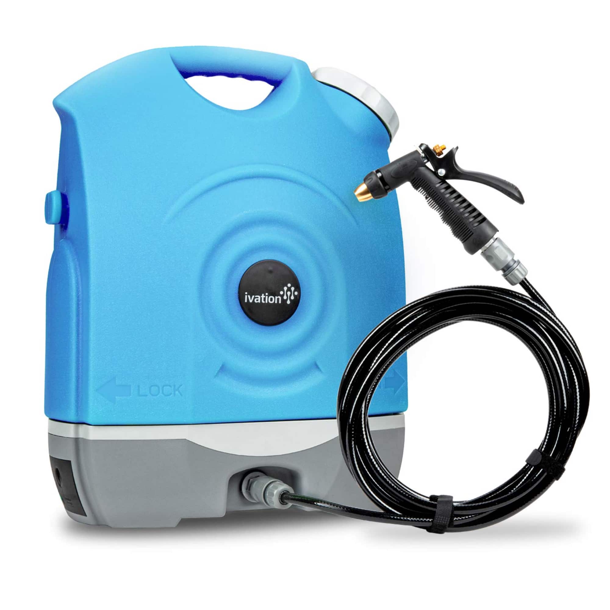 Ivation - Multipurpose Portable Washer w/Water Tank, Rechargeable Battery Electric Pressure Washer Gun - Blue