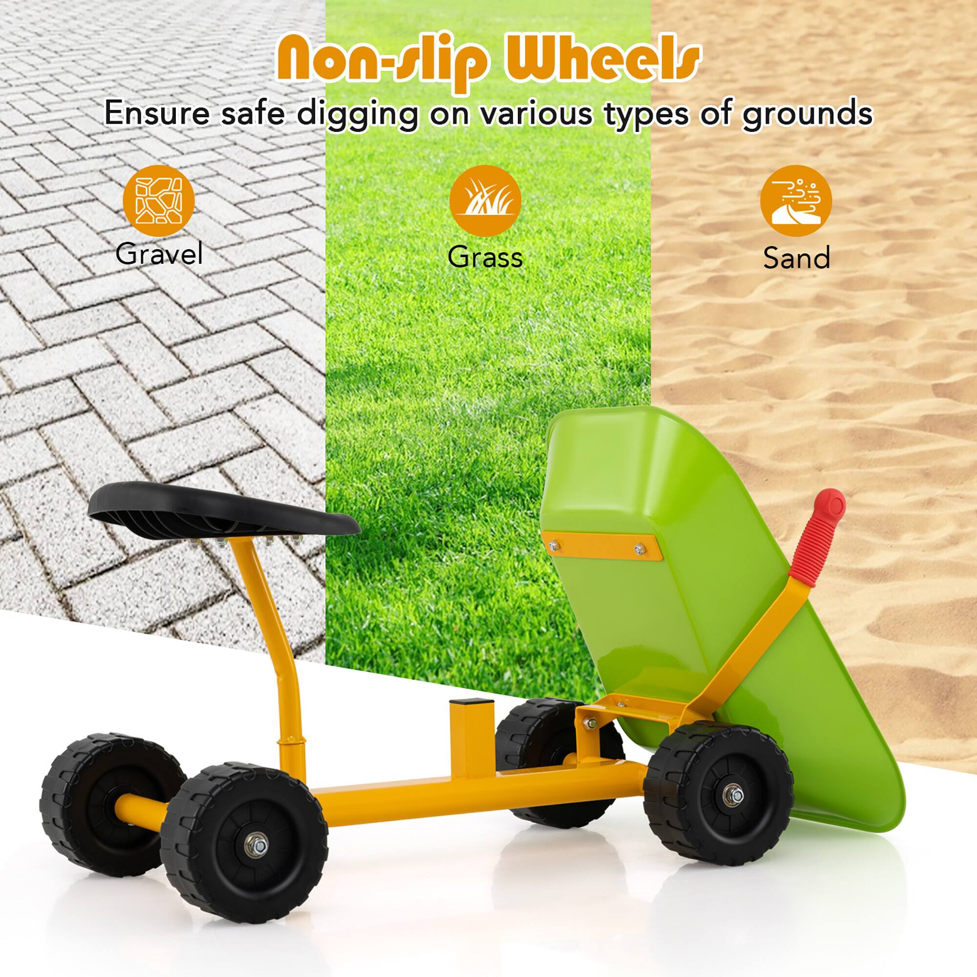 Non-slip Wheels  
Ensure safe digging on various types of grounds  
Gravel  
Grass  
Sand