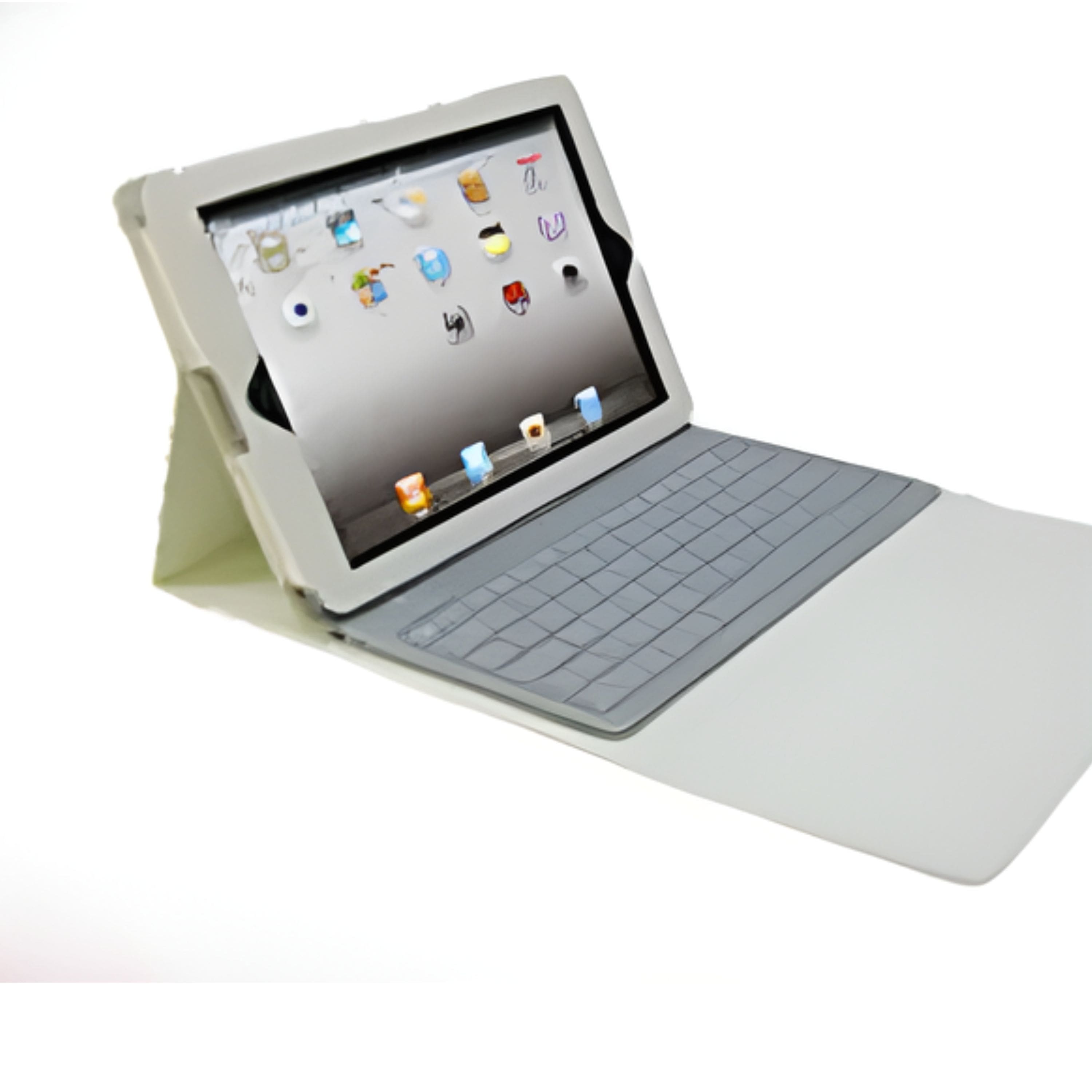 Kitcheniva - iPad Case With Built-in Bluetooth Keyboard For iPad - White