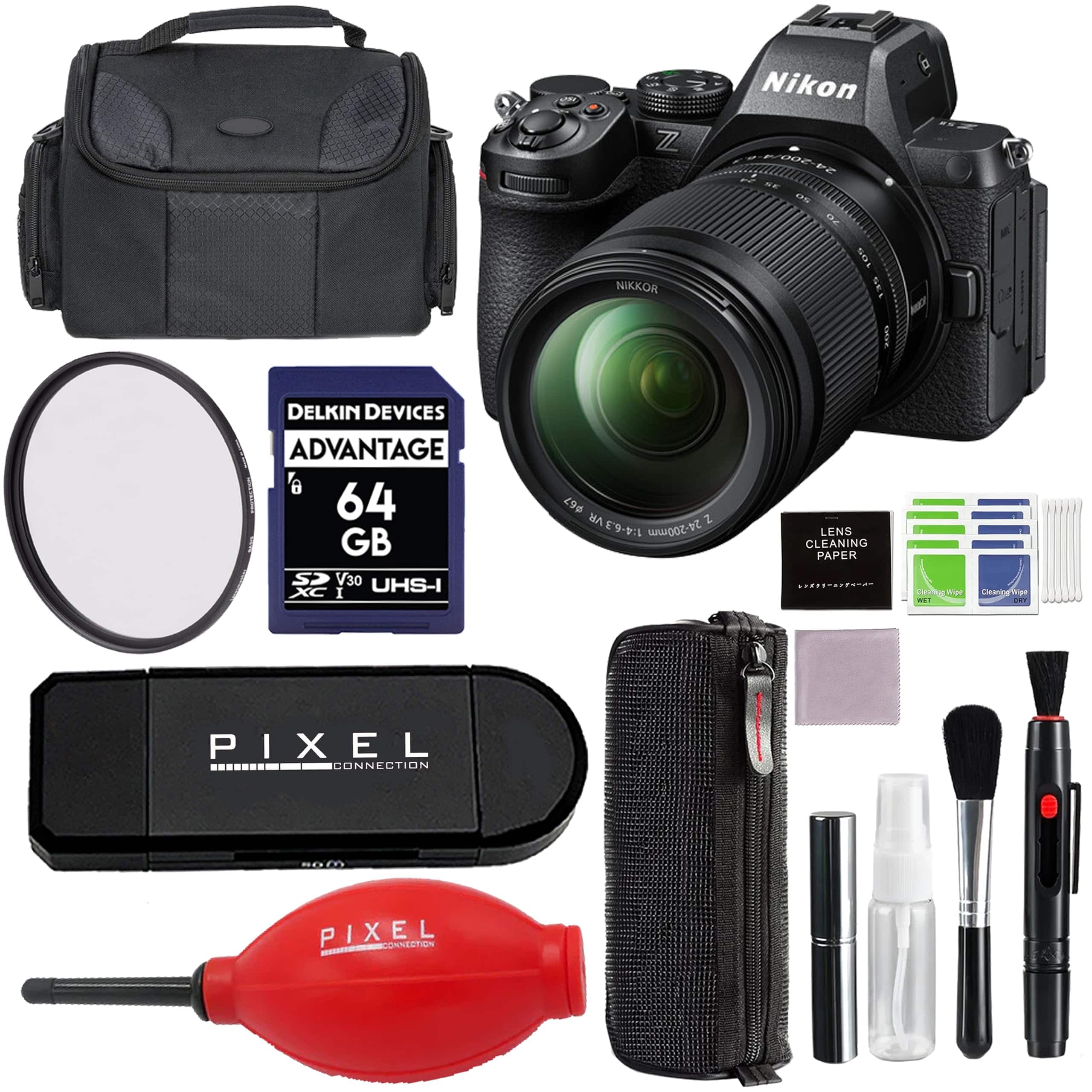 Nikon - Z5 II Mirrorless Camera with 24-200mm f/4-6.3 Lens with Advanced Accessories and Travel Bundle | 1688 - Black