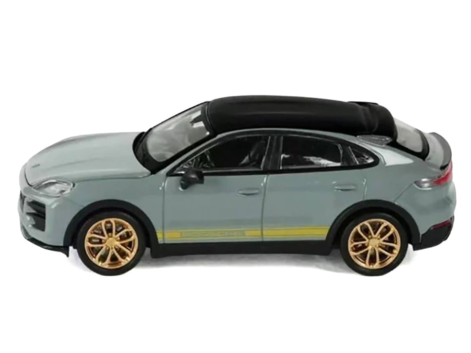 Alt View 4. Trends Hobby - Porsche Cayenne Turbo GT Gray with Black Top and Gold Stripes 1/64 Diecast Model Car by Trends Hobby.