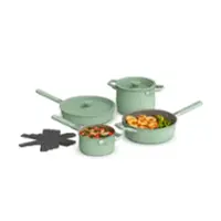 Bella - Fits-anywhere Kitchenware: 9-Piece Store More Ceramic Nonstick Cookware Set - Seaglass - Front_Zoom