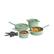 Front. Bella - Fits-anywhere Kitchenware: 9-Piece Store More Ceramic Nonstick Cookware Set - Seaglass.