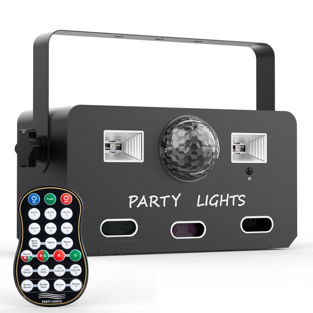 - AUTO
- Flash AUTO
- AUTO 1 PARTY LIGHTS
- Sound 1
- Sound 2
- Sound 3
- Motor
- Stop
- Speed
- Speed
- Sound
- RG
- RG
- R
- G
- LED
- LED
- LED
- LED
- COLOR
- COLOR
- Strobe
- Strobe
- Strobe
- Strobe
- Auto
- Auto
- Auto
- Auto
- PARTY LIGHTS