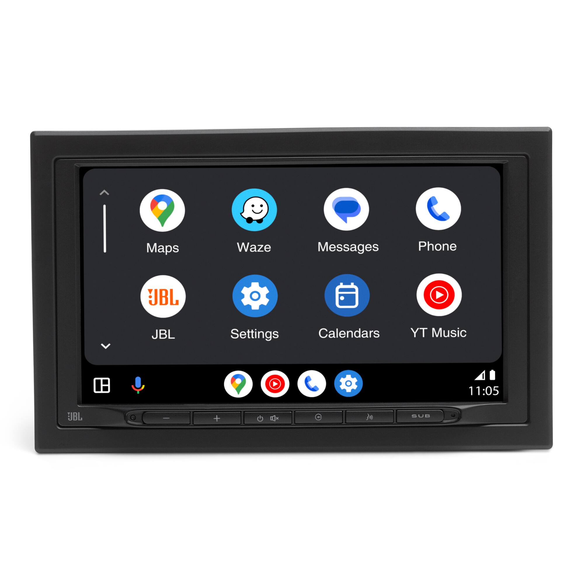 Maps  
Waze  
Messages  
Phone  
JBL  
Settings  
Calendars  
YT Music  

11:05  

UBL  
I + - C  
34 SUB