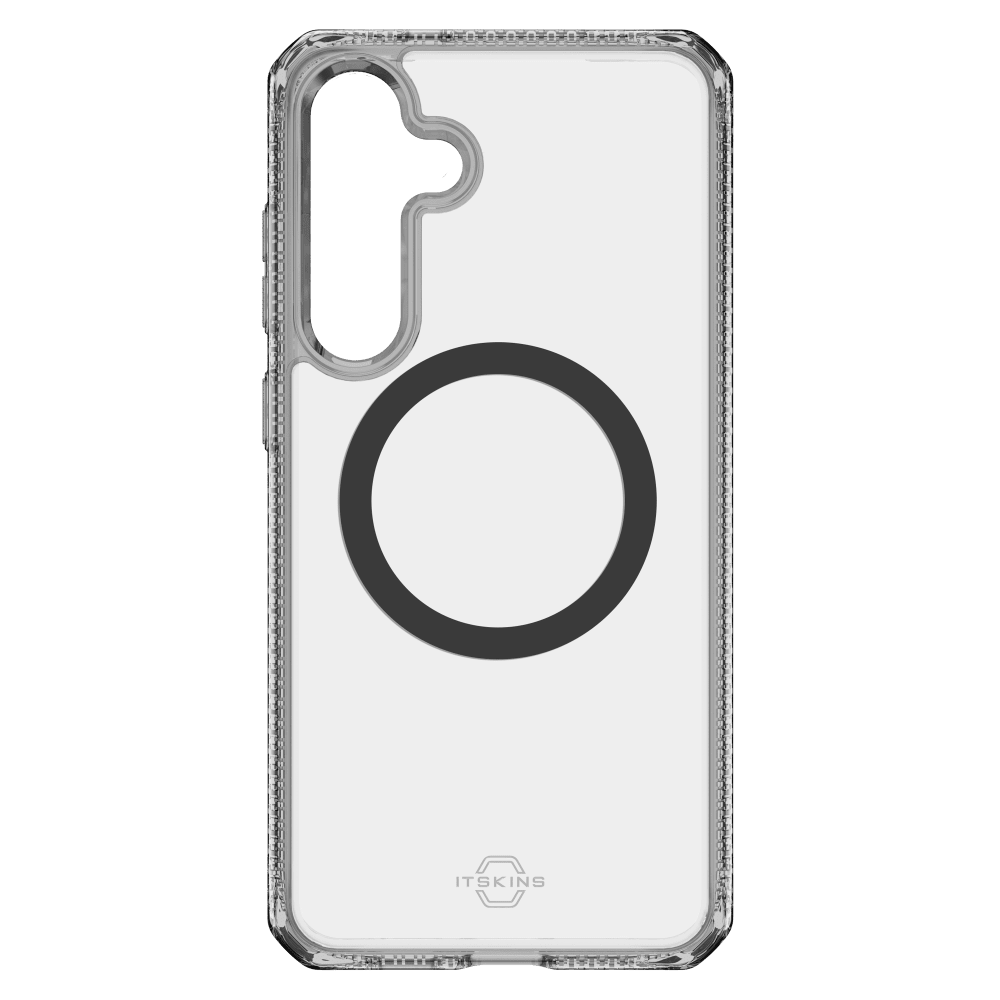 Alt View 3. Itskins - Hybrid_R Clear MagSafe Case for Samsung Galaxy S25 Plus - Black.