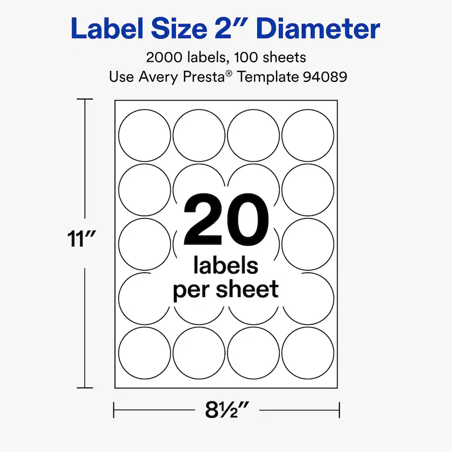 Base 32 Label Format Avery Avery® Glossy Round Labels, 2