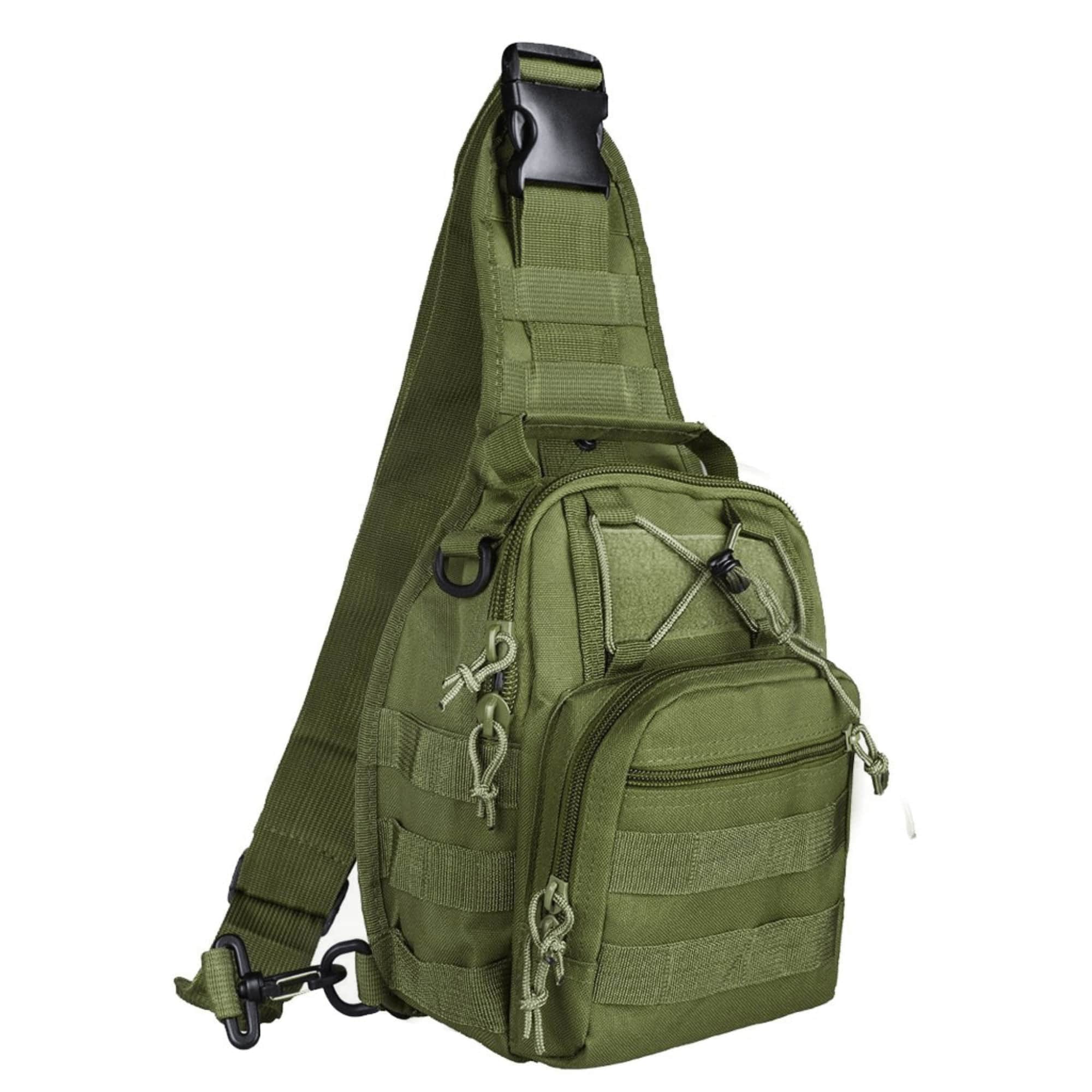 JupiterGear - Tactical Military Sling Backpack Shoulder Bag Molle Outdoor Daypack Backpack - Army Green