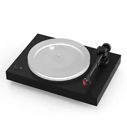 Front. Pro-Ject - Pro-Ject X2 B Turntable with Ortofon Quintet Red Cartridge - Satin Black.