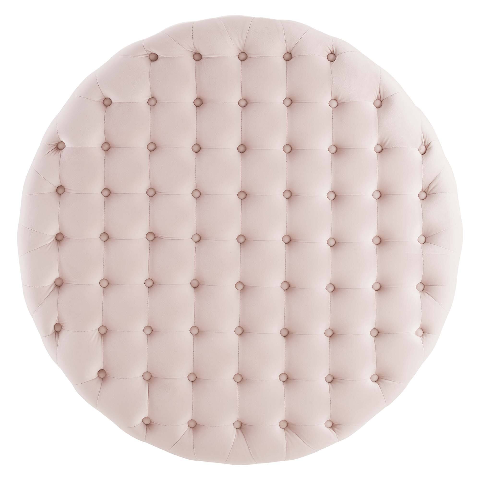Alt View 1. Modway - Ensconce Tufted Performance Velvet Round Ottoman by Modway - EEI-4326-PNK.