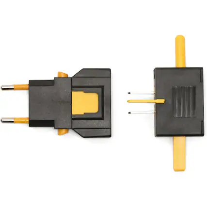 Front. Schertz - UL03-A Universal Travel Adapter – Compact Multi-Country Plug, Black - Black.