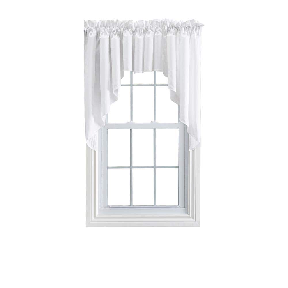 Photos - Other Decoration ROD Ellis Curtain - Ellis Stacey 3"  Pocket High Quality Fabric Solid Color Window Lined Swag Set 126"x36" - White 7304627097 
