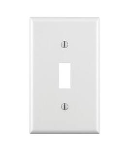 Leviton - 1-Gang Toggle Device Wallplate, Standard Size, Thermoset, Device Mount, Model 88001 - White