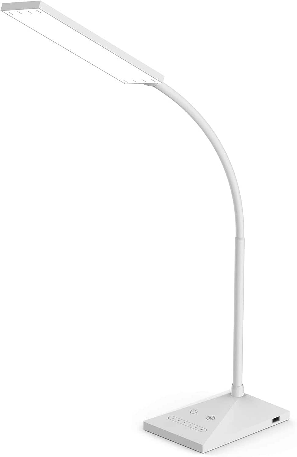 Stamp n Camp - RAOYI LED Desk Lamp Dimmable Table Lamp Eye-Caring Reading Light with USB Charging Port Touch Control 5 Color Modes - White USB Charger Lamp