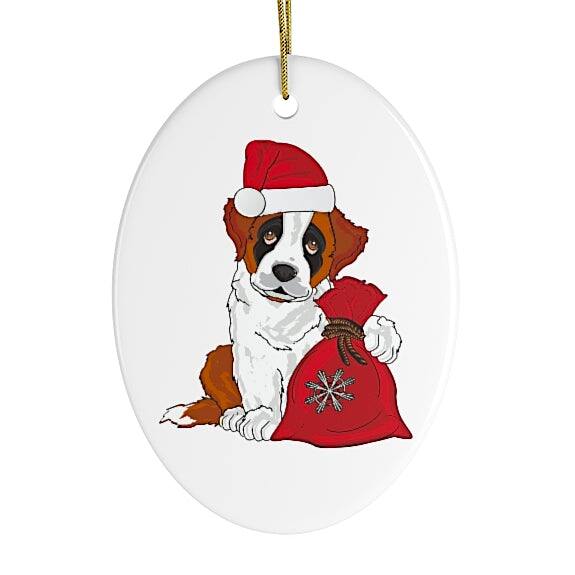 OrnamentallyYou - St Bernard Dog Christmas Ornament - Multi-colored