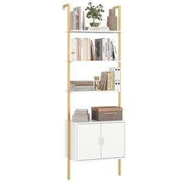 Pefilos - 72.5-Inch Tall Bookshelf - Metal Frame Anti-Tip, Cabinet Storage Magnetic Latches - White