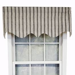 RLF Home - Luxurious Modern Design Classic Brunswick Stripe Regal Style Window Valance 50" x 17" - Gray