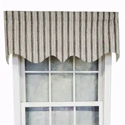 Front. RLF Home - RLF Home Luxurious Modern Design Classic Brunswick Stripe Regal Style Window Valance 50" x 17" Gray - Gray.