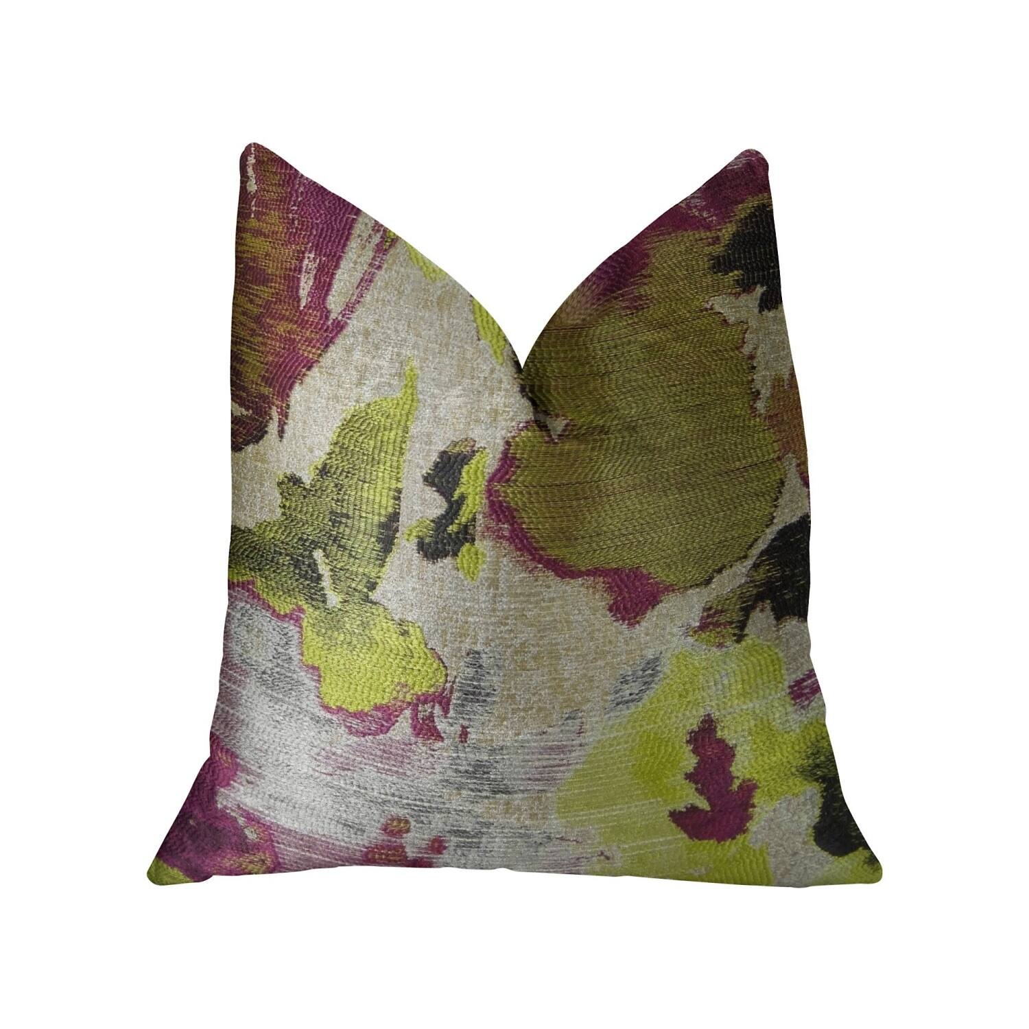 Front. Plutus Brands - Tudor Berry Crush Handmade Throw Pillow (18" x 18") - Fuchsia, Magenta, Citrine.