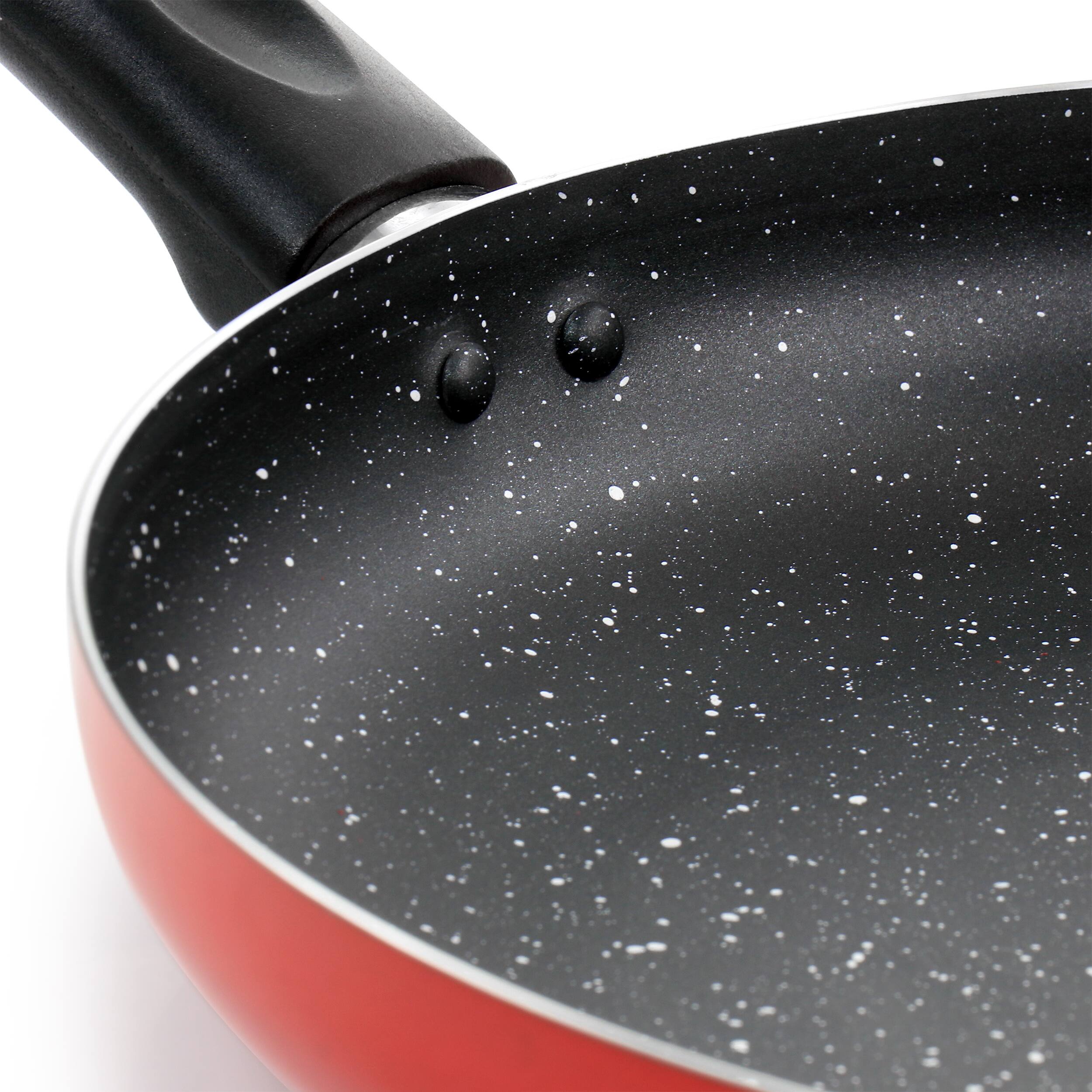 Alt View 3. Oster - Oster Luneta 11.5 Inch Aluminum Nonstick Frying Pan in Red - Red.