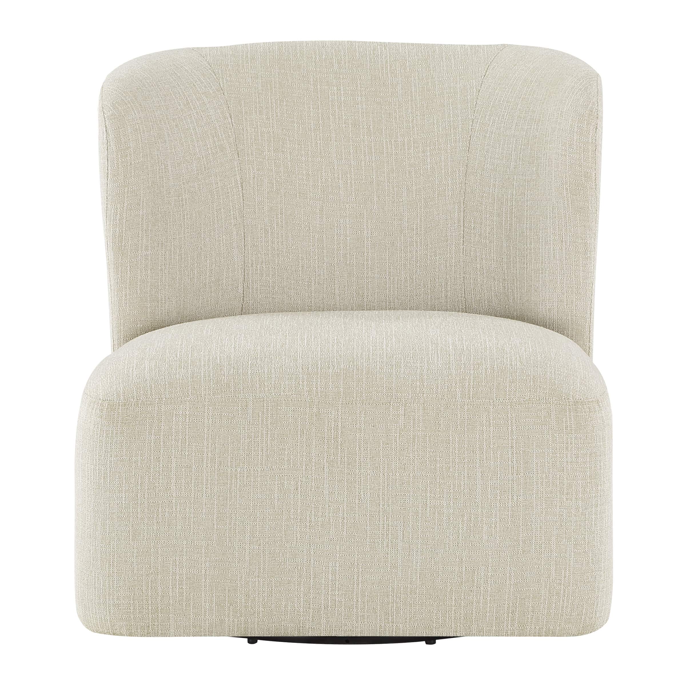 Front. OSP Home Furnishings - Lucia Swivel Chair - Linen.