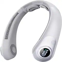Loheer - Portable Neck Fan, 5 Speed Neck Fan, LED Display Travel Fan, Quiet Personal Fan for Hot Flashes Cooling Relief