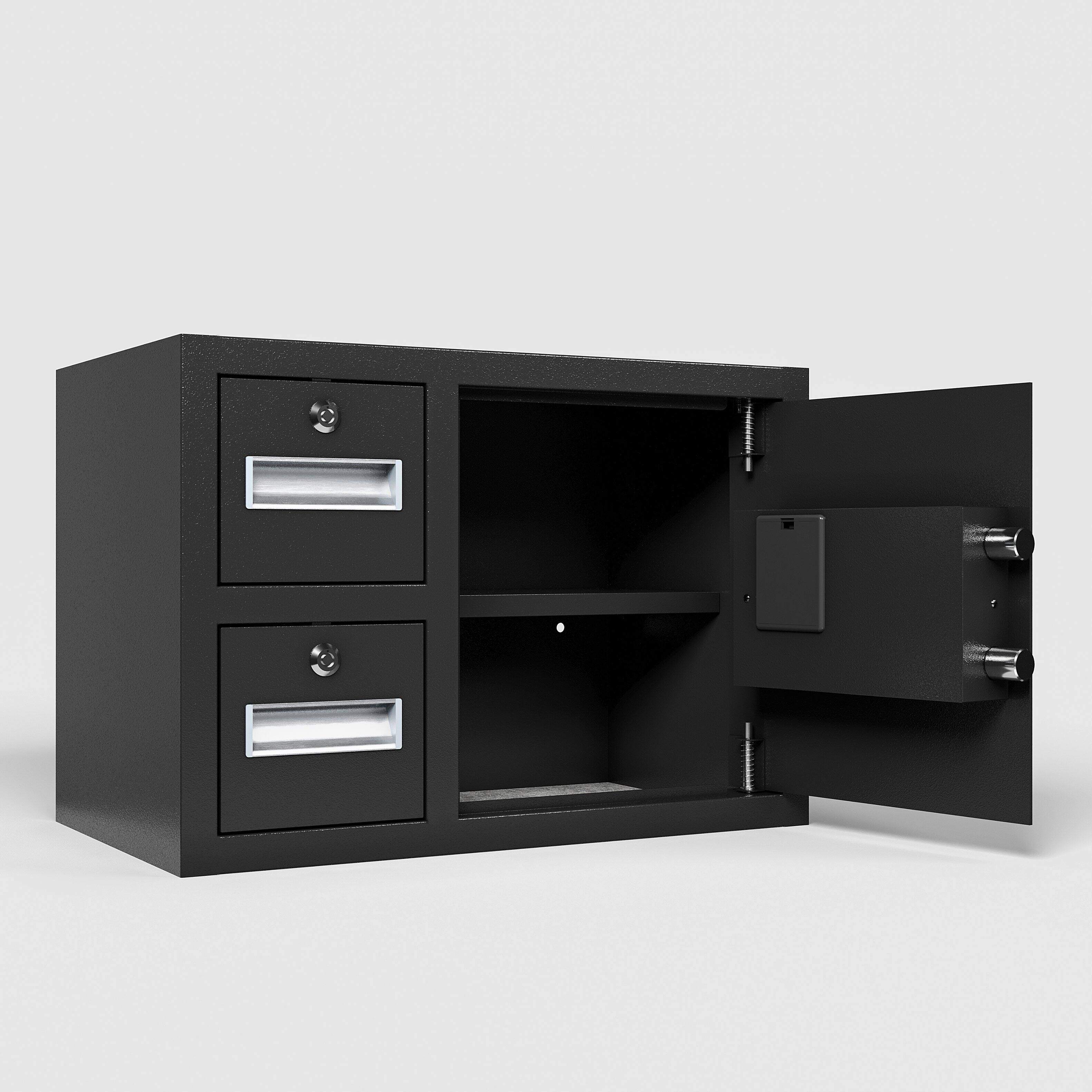 Alt View 2. GOODSILO - Steel Security Safe & Lock Box - Electronic Keypad - Secure Cash, Jewelry, Documents - 1.85 Cubic Feet - Black.