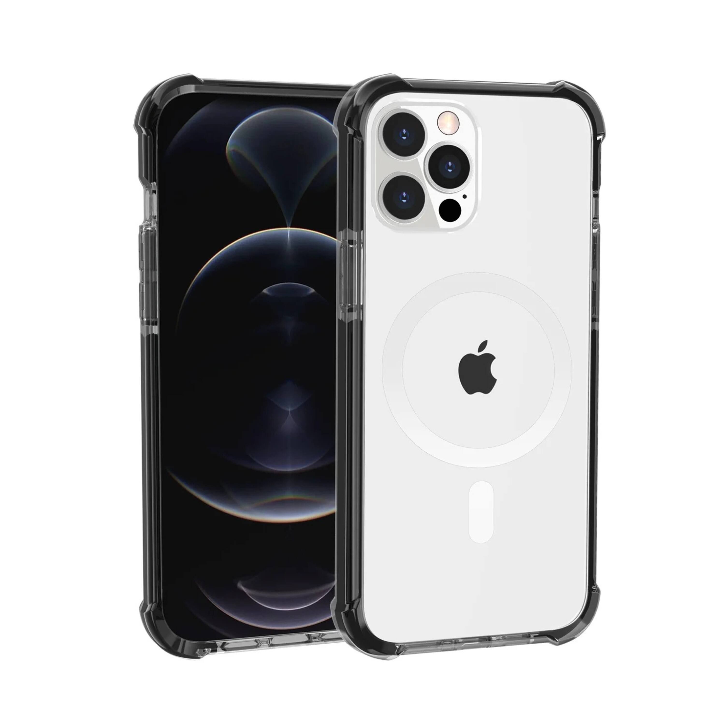 Angle. Kitcheniva - Magnetic Circle Acrylic Tough Shockproof Case With 2 Tempered Glass For iPhone 15 Purple - Purple.
