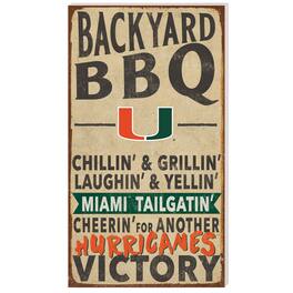 Jardine - Miami Hurricanes 11'' x 20'' Indoor/Outdoor BBQ Sign - Tan