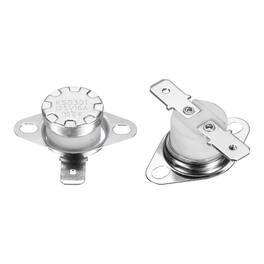 Unique Bargains - 2pcs KSD301 Thermostat 130°C/266°F 16A N.O. Snap Disc Switch for Microwaves/Oven/Coffee - Silver