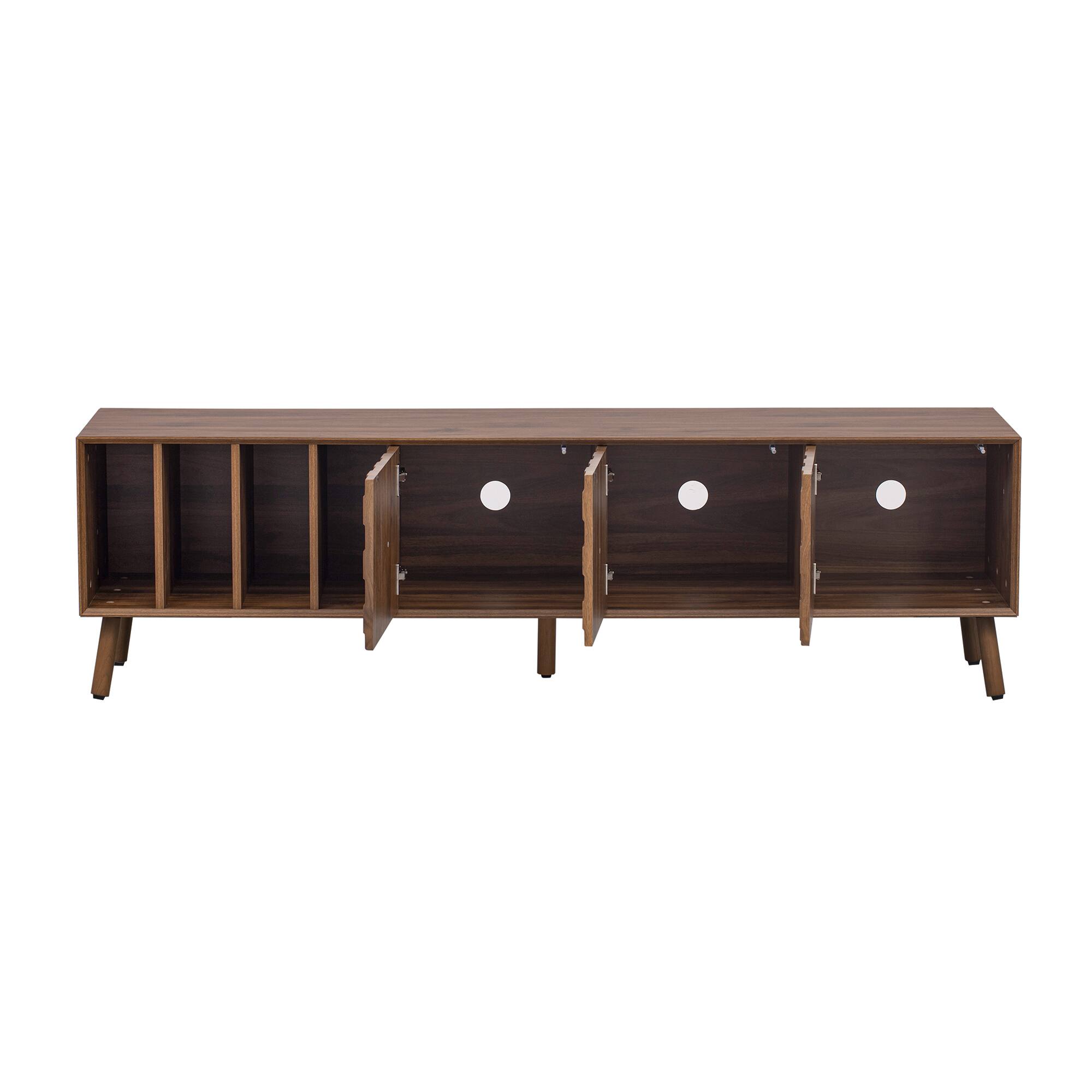 Alt View 1. Whisen - 68-Inch Mid-Century Modern TV Stand for TVs up to 75-Inch,Media Console with Storage and 5 Solid Wood Legs - Walnut.