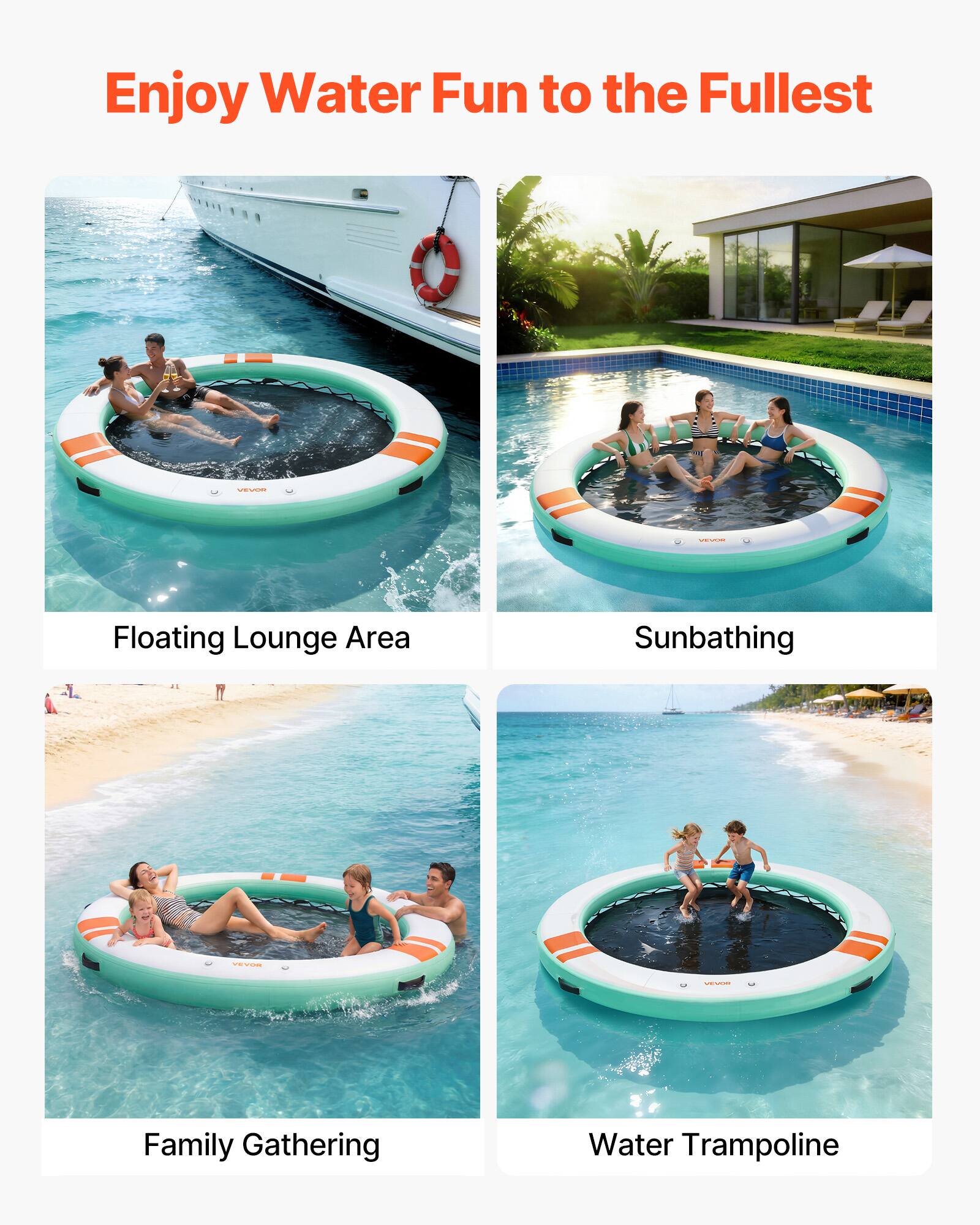 Enjoy Water Fun to the Fullest

- Floating Lounge Area
- Sunbathing
- Family Gathering
- Water Trampoline