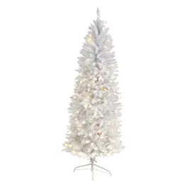 BreeBe - 6’ Christmas Tree with 250 Lights and 743 Tips - White