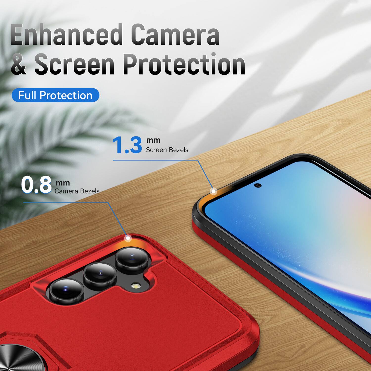 Enhanced Camera & Screen Protection  
Full Protection  
1.3 mm Screen Bezels  
0.8 mm Camera Bezels