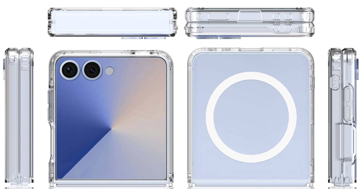 Alt View 8. Nakedcellphone - Clear Case for Samsung Galaxy Z Flip 7 Phone - Compatible with MagSafe - Clear.