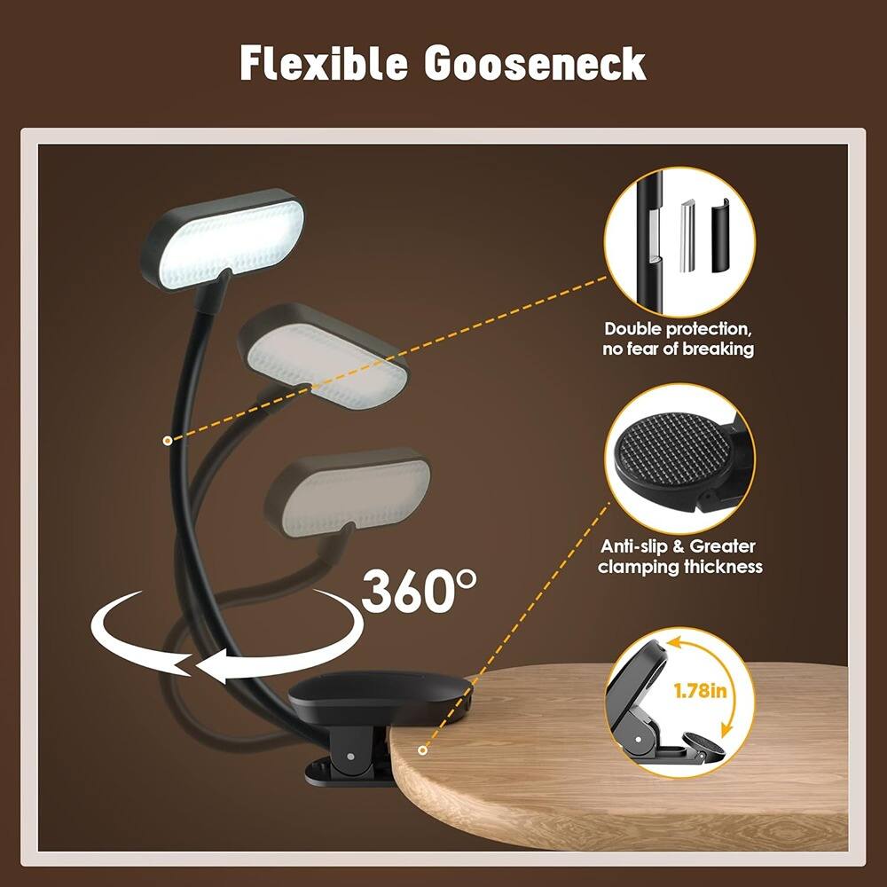 Flexible Goose Neck

- Double protection, no fear of breaking
- 360°
- Anti-slip & Greater clamping thickness
- 1.78in